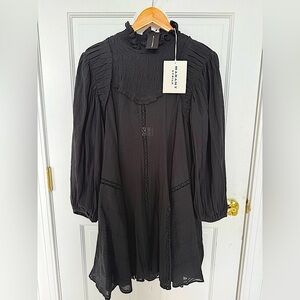 Isabel Marant Étoile Black Above-the-Knee Dress with Embroidery